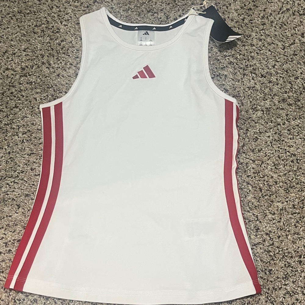 adidas women’s 3 Stripes White Tank